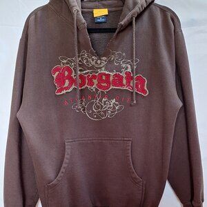 Y2k Brown Patchwork Logo Sweatshirt